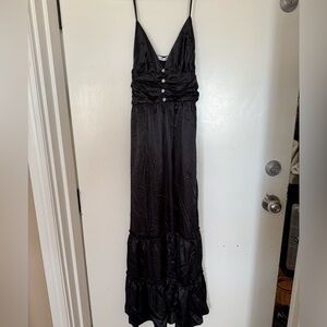 Altar'd State Black Maxi Dress with Button Detail